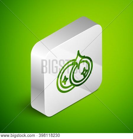 Isometric Line Washing Dishes Icon Isolated On Green Background. Cleaning Dishes Icon. Dishwasher Si