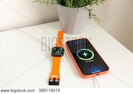 Frankfurt, Germany - December 05th 2020: A German Photographer Bought The New Iphone 12 Pro Max With