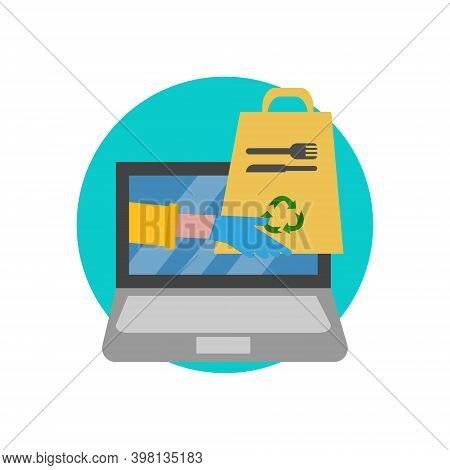 Parcel, Delivery Service, Onlaine Ordering, Shopping, Ecommerce Concept. Safe Delivery, Hands In Glo