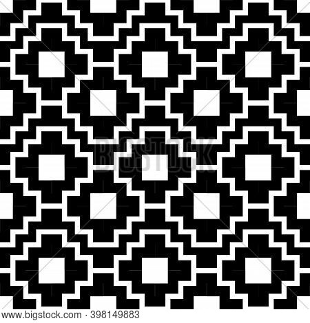Inca Crosses Seamless Pattern. Ethnic Ornament. Folk Background. Geometric Wallpaper. Grid Image. Tr