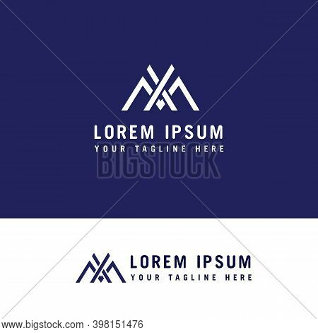 Letter Xm Simple Line Symbol Vector Logo Design Concept Template.
