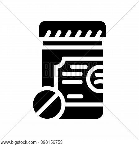 Antidepressant Drugs Package Glyph Icon Vector Illustration