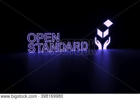 Open Standard Neon Concept Self Illumination Background 3d Illustration