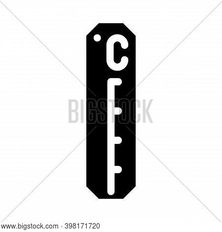 Fermometer, Sticker Thermometer Glyph Icon Vector Illustration