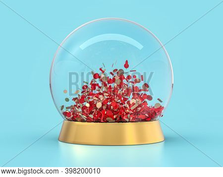Large Glass Ball For Predictions On Background. 3d