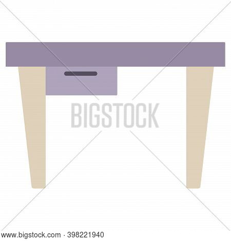 Icon Of Desk Furniture Set Vector Color