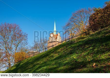 Historical Building In Autumn In The City Rostock, Germany.