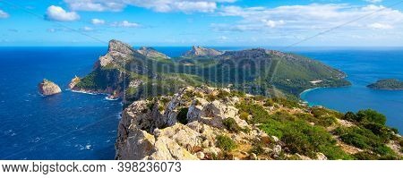 Panoramic Views Of The Cape Formentor. Majorca, Balearic Islands, Spain