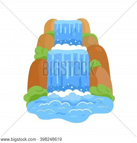 Waterfall Vector Icon.cartoon Style. Vector Flat Illustration