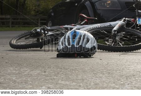 Bicycle Accident In Road Traffic