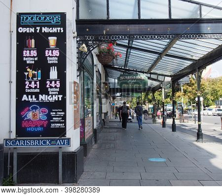 Southport, Merseyside, United Kingdom - 9 September 2020: Maloneys Bar In The Scarisbrick Hotel On L