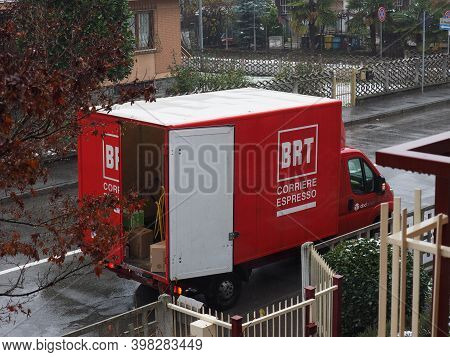 Bologna, Italy - Circa December 2020: Brt Corriere Espresso (express Courier) Truck