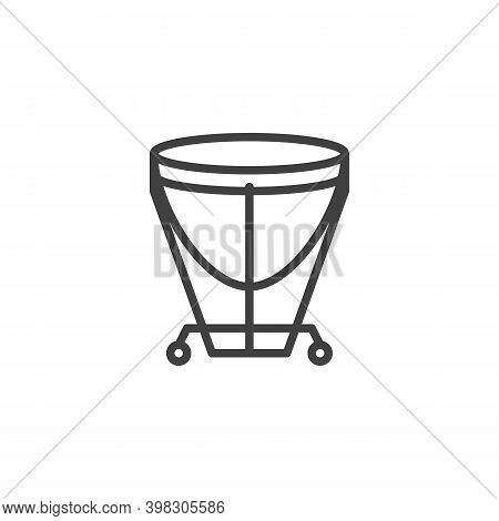 Timpani Music Instrument Line Icon. Linear Style Sign For Mobile Concept And Web Design. Kettle Drum