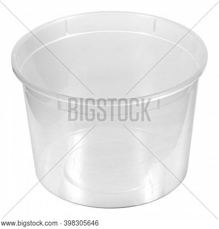 Reusable Plastic Transparent Box For Takeaway Food, Picnic, Salad For Shop Isolated On White