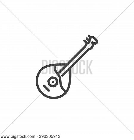 Domra Musical Instrument Line Icon. Linear Style Sign For Mobile Concept And Web Design. Domra Strin