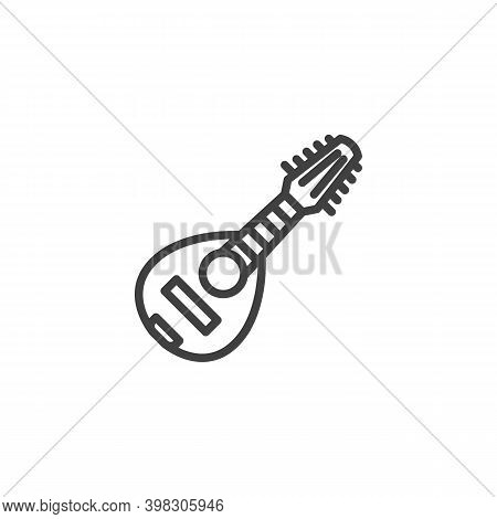 Bandurria Musical Instrument Line Icon. Linear Style Sign For Mobile Concept And Web Design. Mandoli