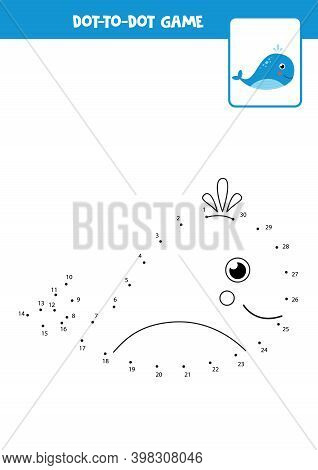 Connect The Dots Game With Blue Whale.
