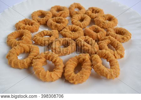 Ring Murukku Also Known As Chegodilu Indian Deep Fried Snack Eaten During Tea Time Andhra South Indi