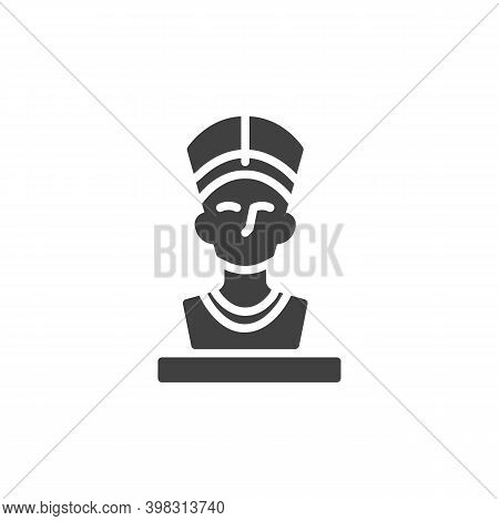 Nefertiti Queen Vector Icon. Filled Flat Sign For Mobile Concept And Web Design. Ancient Egyptian Qu