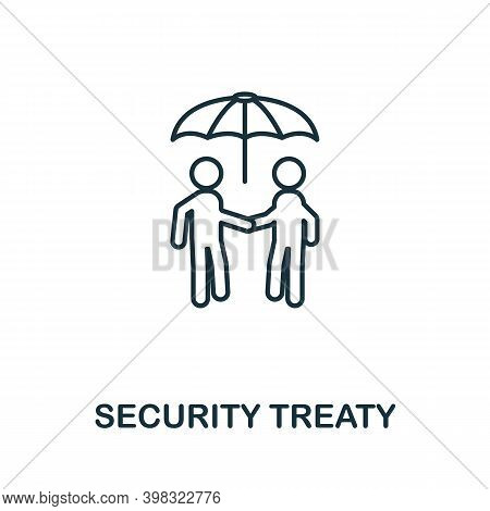 Security Treaty Icon. Line Style Element From Gdpr Collection. Thin Security Treaty Icon For Templat
