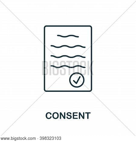 Consent Icon. Line Style Element From Gdpr Collection. Thin Consent Icon For Templates, Infographics