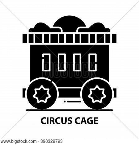 Circus Cage Icon, Black Vector Sign With Editable Strokes, Concept Illustration