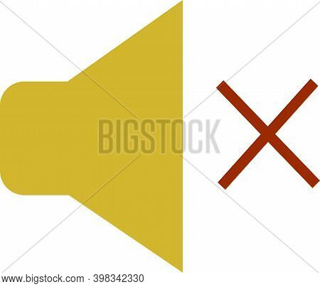 Vector Icon Sign Mute Sound Prohibition Silence Silent Red Cross
