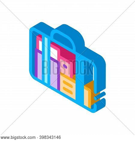 Bag For Maternity Hospital Color Icon Vector. Isometric Bag For Maternity Hospital Sign. Color Isola