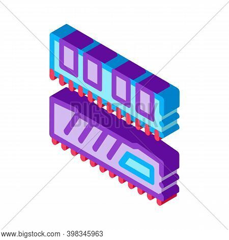 Riser Memory Cards Color Icon Vector. Isometric Riser Memory Cards Sign. Color Isolated Symbol Illus
