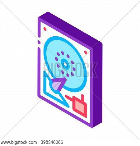 Hard Drive Disk Color Icon Vector. Isometric Hard Drive Disk Sign. Color Isolated Symbol Illustratio