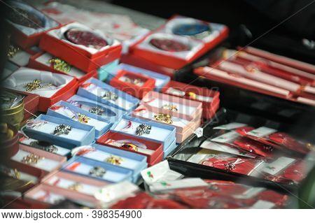 Bucharest, Romania - March 1, 2012: 1st Of March Trinkets (martisoare) Are Being Sold Outdoors In Do