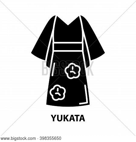 Yukata Icon, Black Vector Sign With Editable Strokes, Concept Illustration