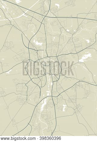 Detailed Map Of Braunschweig City Administrative Area. Royalty Free Vector Illustration. Cityscape P