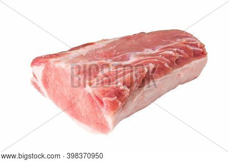 Pork Loin Or Pork Chop Isolated On White Background. Juicy And Tender Pork Meat.