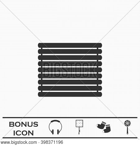 Wooden Logs Raft Icon Flat. Black Pictogram On White Background. Vector Illustration Symbol And Bonu