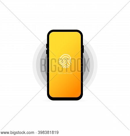 Phone Lock Screen. Touch Id. Screen Lock Authentication Password Smartphone Background Template. Sma
