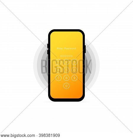 Screen Lock Authentication Password Smartphone Background Template. Smartphone Security. Illustratio