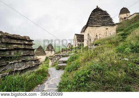 Ancient Alanian Necropolis (city Of Dead)  In Dargavs Village, North Ossetia Alania, Russia
