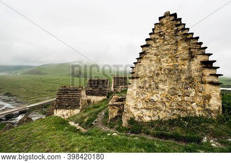 Ancient Alanian Necropolis (city Of Dead)  In Dargavs Village, North Ossetia Alania, Russia