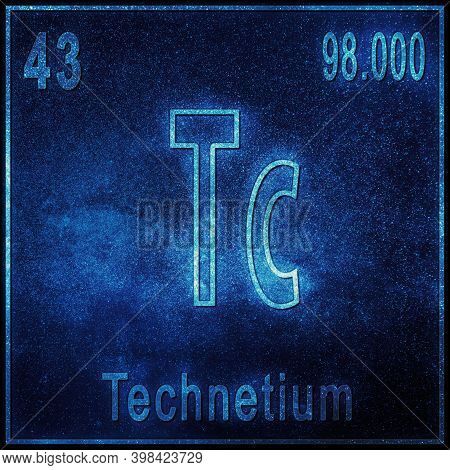 Technetium Chemical Element, Sign With Atomic Number And Atomic Weight, Periodic Table Element