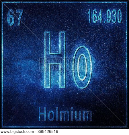 Holmium Chemical Element, Sign With Atomic Number And Atomic Weight, Periodic Table Element
