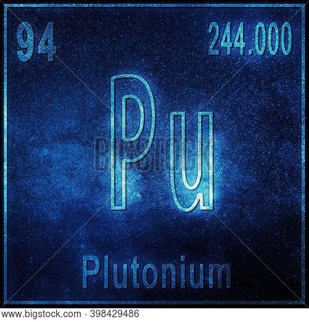 Plutonium Chemical Element, Sign With Atomic Number And Atomic Weight, Periodic Table Element