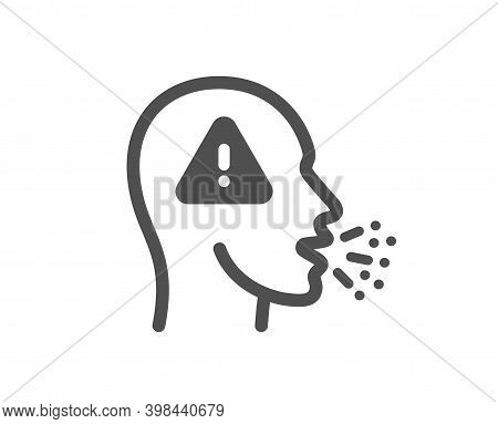 Cough Icon. Coronavirus Symptom Sign. Flu, Sneeze Or Pneumonie Symbol. Quality Design Element. Flat 