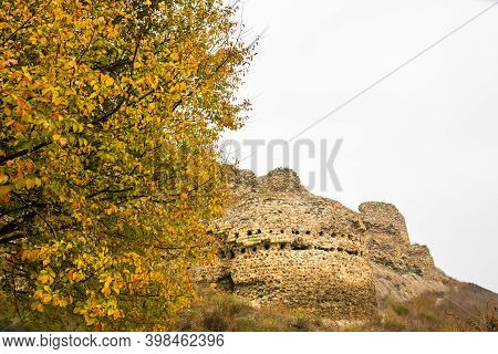 Close Up View Of Historical Ruins Site In Southern Georgia - Gagi Fortress. Tarvel And Cultural Heri