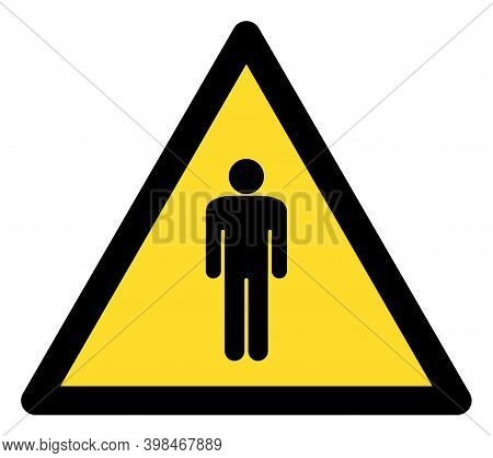 Human Warning Icon With Flat Style. Isolated Vector Human Warning Icon Image On A White Background.