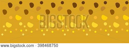 Fortuna Gold Geometric Border Of Small, Large Circles And Abstract Elements. Fortuna Gold Background