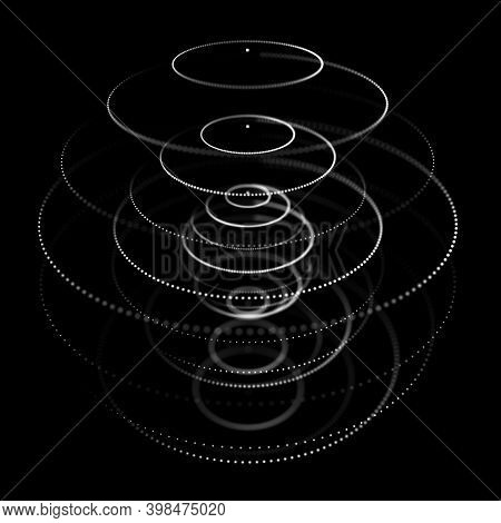 Abstract 3d Sphere. Sphere Particles. Global Network Connection. Futuristic Technology Style. Big Da