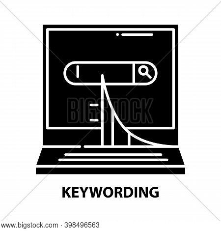 Keywording Symbol Icon, Black Vector Sign With Editable Strokes, Concept Illustration