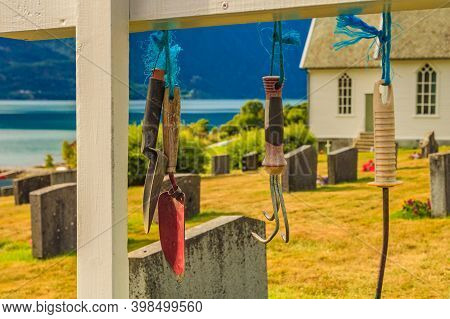 Churchyard In Nes Village At Fjord, Norway