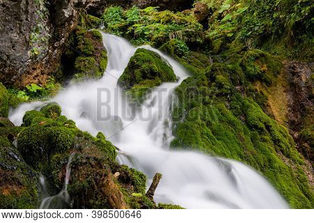 Beautiful Scenic Landscape Of Isichenko Waterfall In Kurdzhips Gorge In Caucasus Mountains By Mezmai